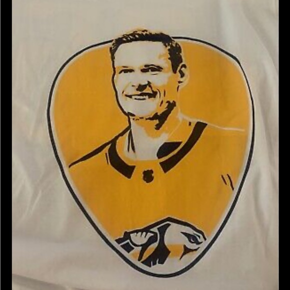 Predators‎ T-shirt NFL Mens Hockey T-shirt XL Pekke Rinne white and yellow NWOT - Picture 3 of 4